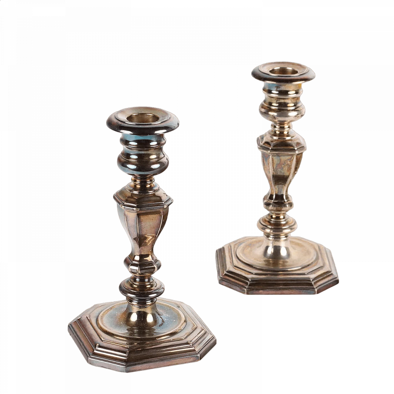 Pair of silver candelabra of Florentine manufacture 9