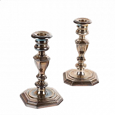 Pair of silver candelabra of Florentine manufacture