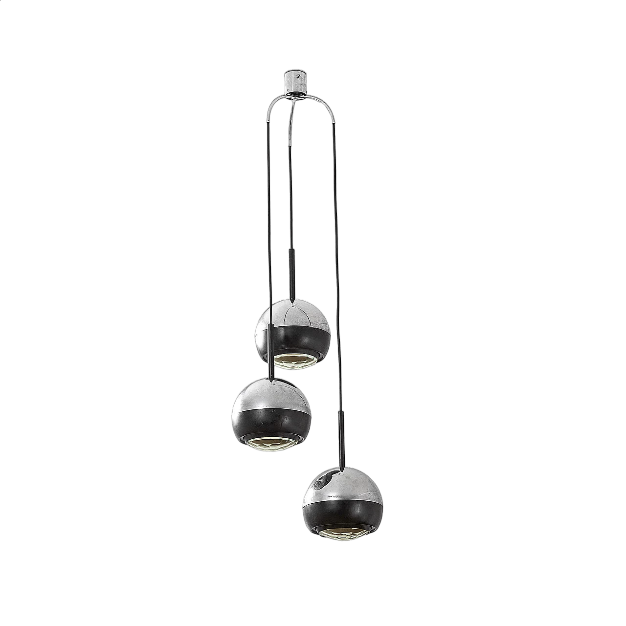 Metal and glass 1236 chandelier by Stilnovo, 1960s 8