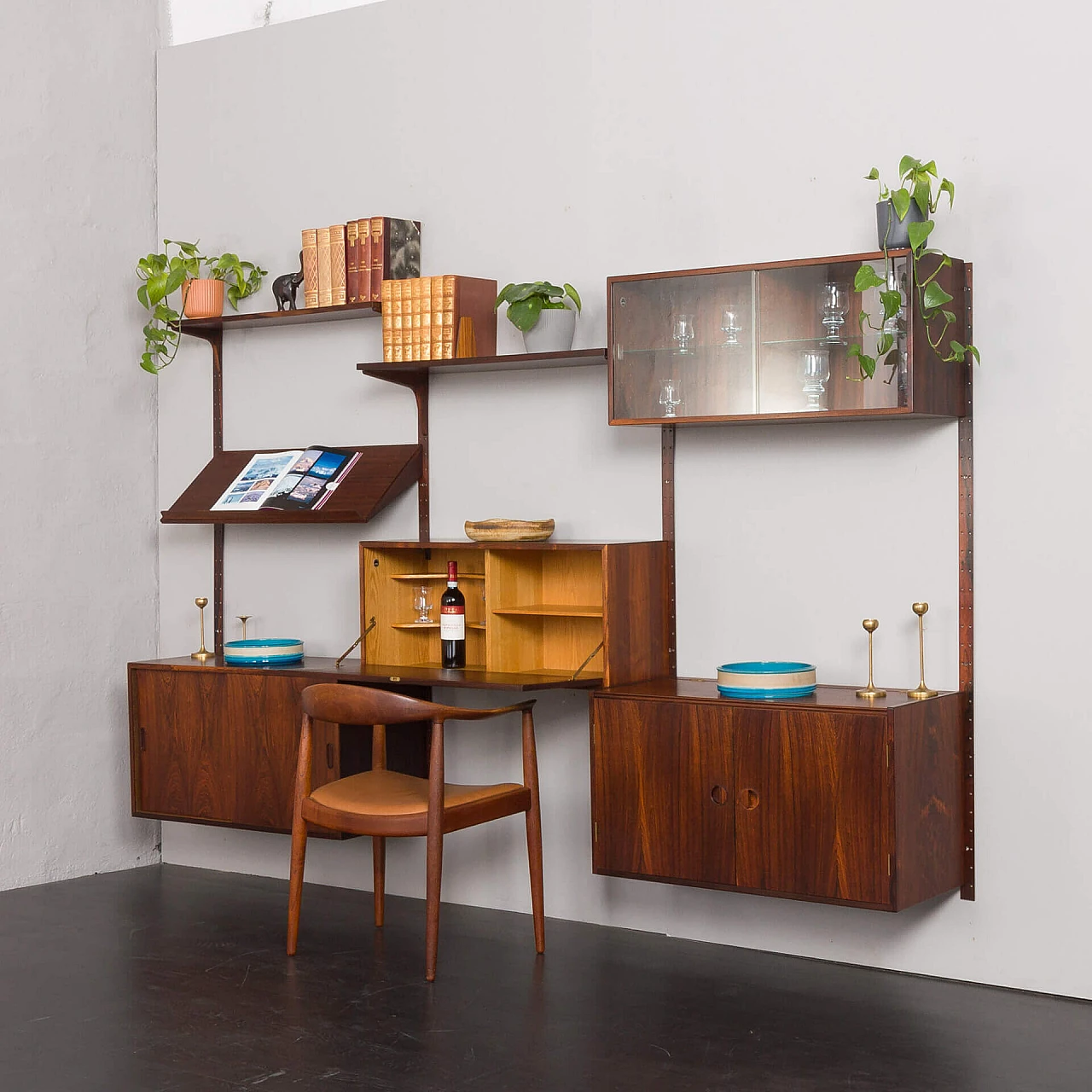 Three-bay rosewood bookcase by Hansen & Guldborg, 1960s 2