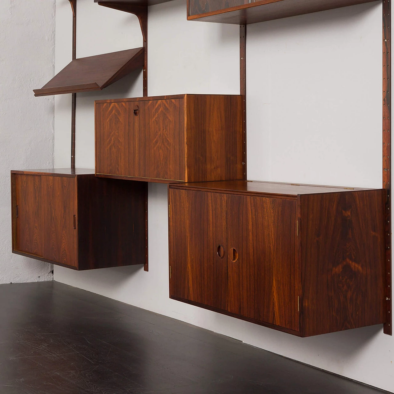 Three-bay rosewood bookcase by Hansen & Guldborg, 1960s 11