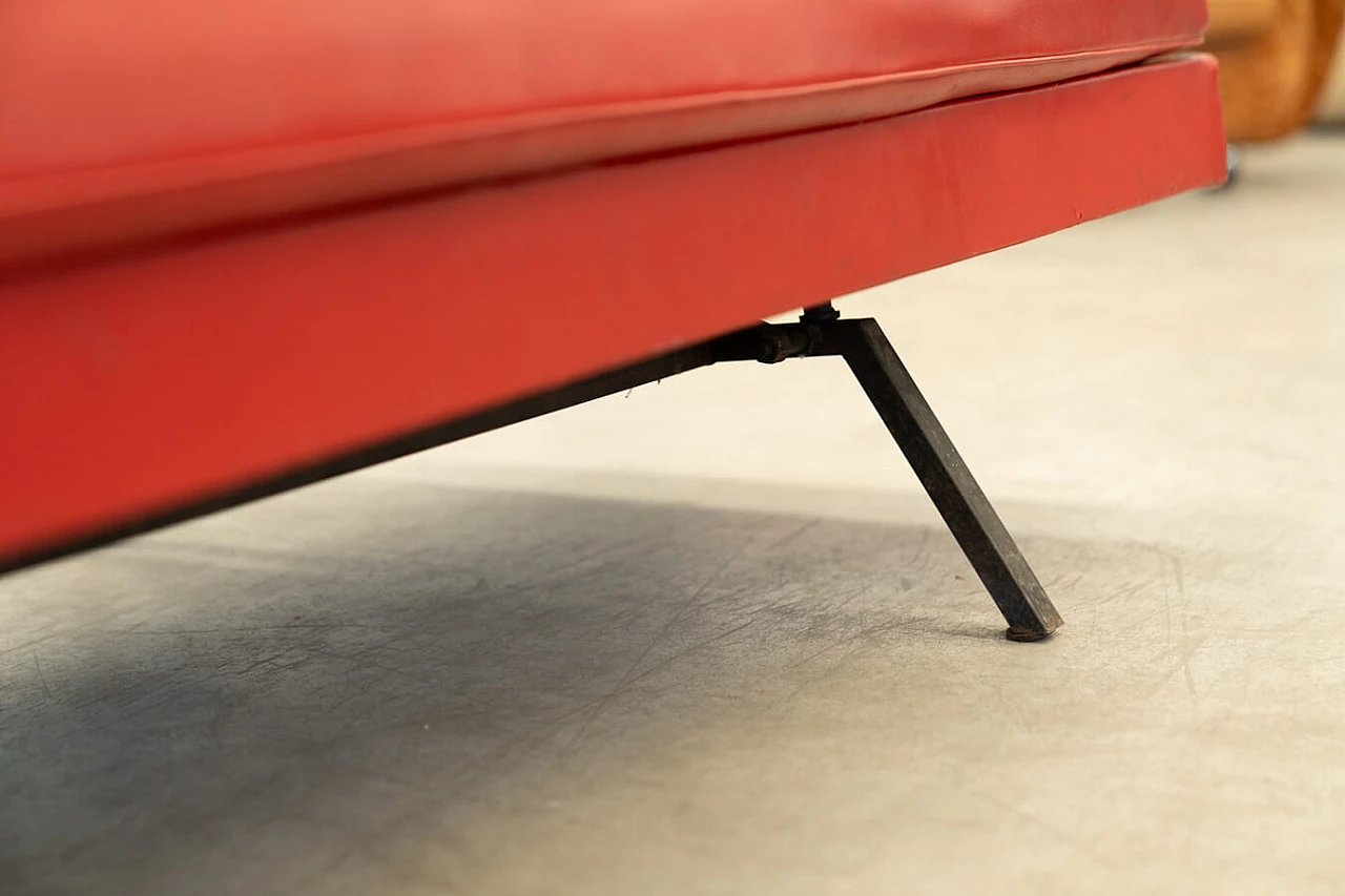 Divano Letto anni ‘70 pelle rossa Pirelli 1379152