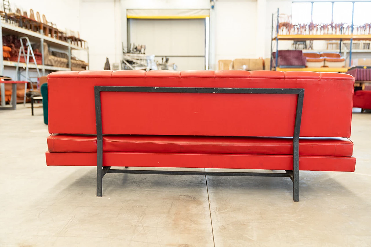 Divano Letto anni ‘70 pelle rossa Pirelli 1379155