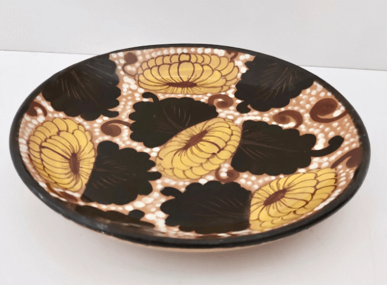 Glazed and painted terracotta decorative plate, 1920s 4