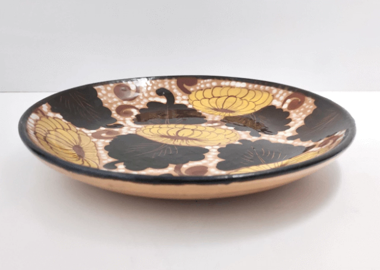 Glazed and painted terracotta decorative plate, 1920s 6