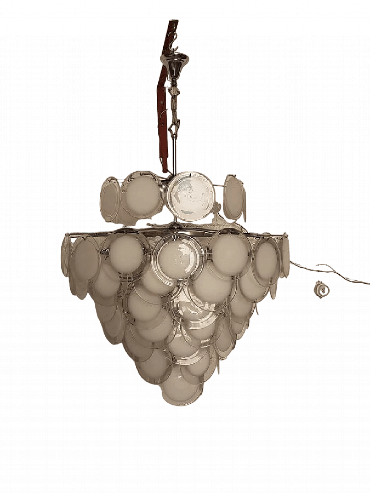 Murano glass disc chandelier for Vistosi, 1970s 16