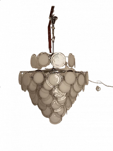 Murano glass disc chandelier for Vistosi, 1970s