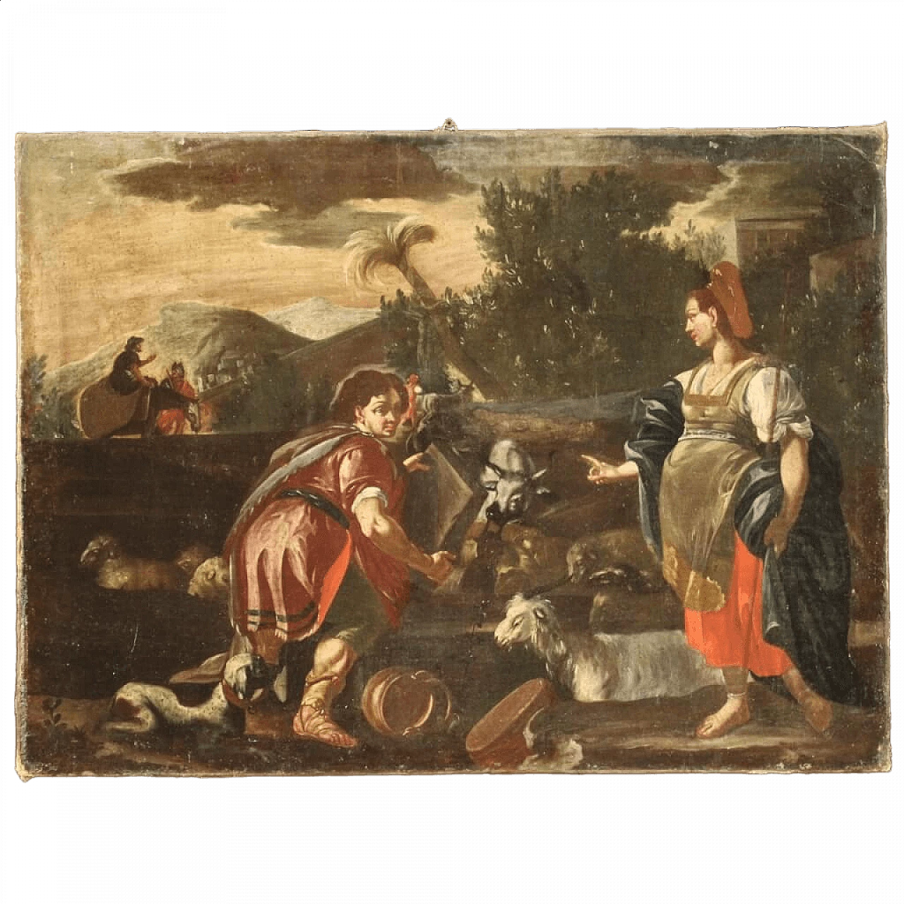 Rachel and Jacob at the well, oil on canvas, 18th century 16