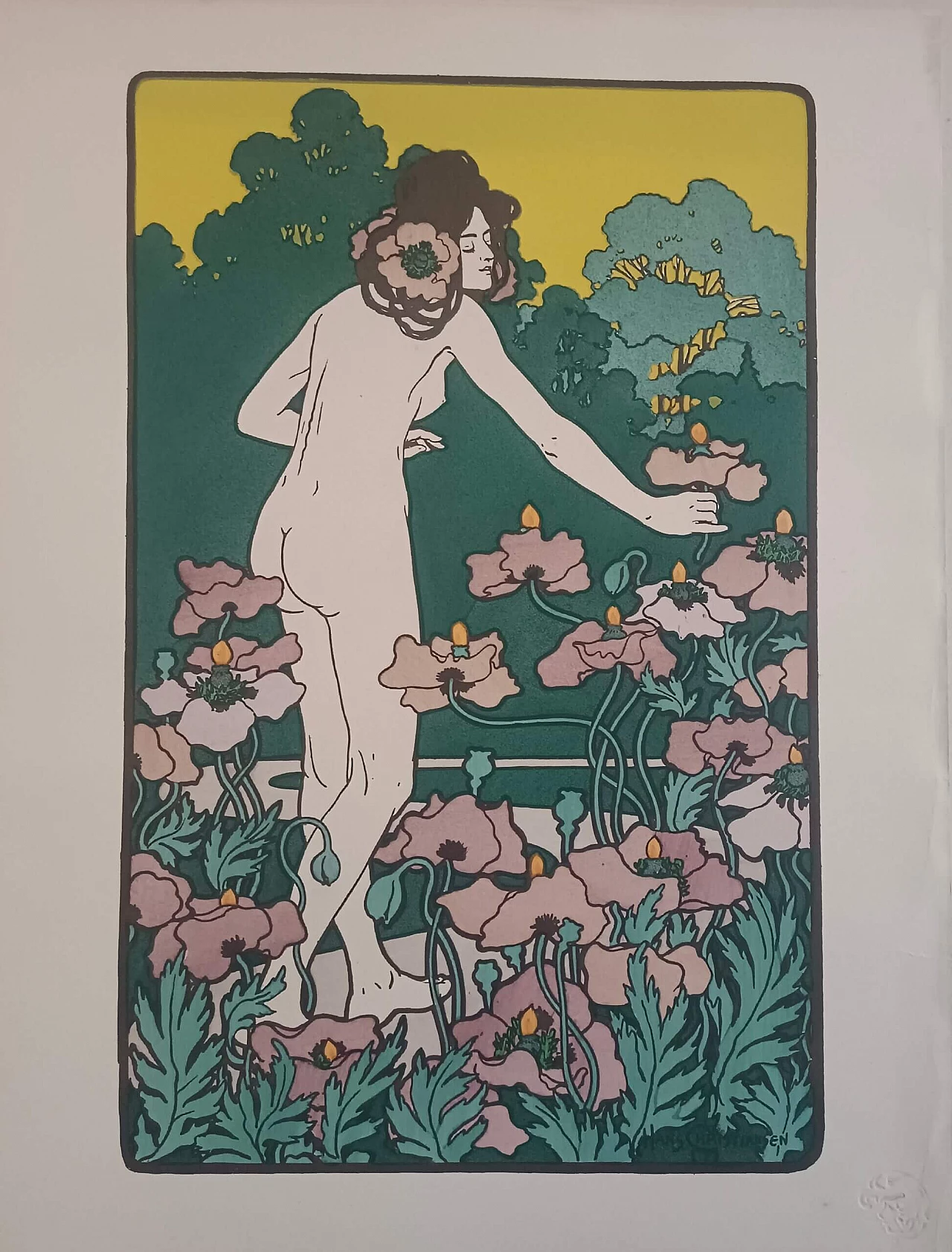 Hans Christiansen, L'heure du Berger, chromolithography, late 19th century 1