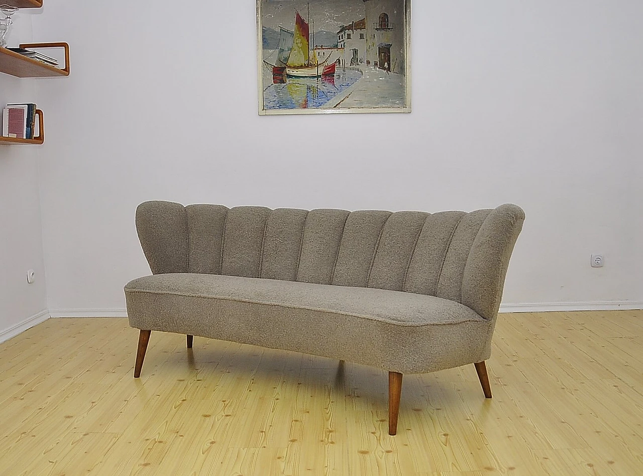 Semi-circular cocktail sofa with beech legs, 1960s 2