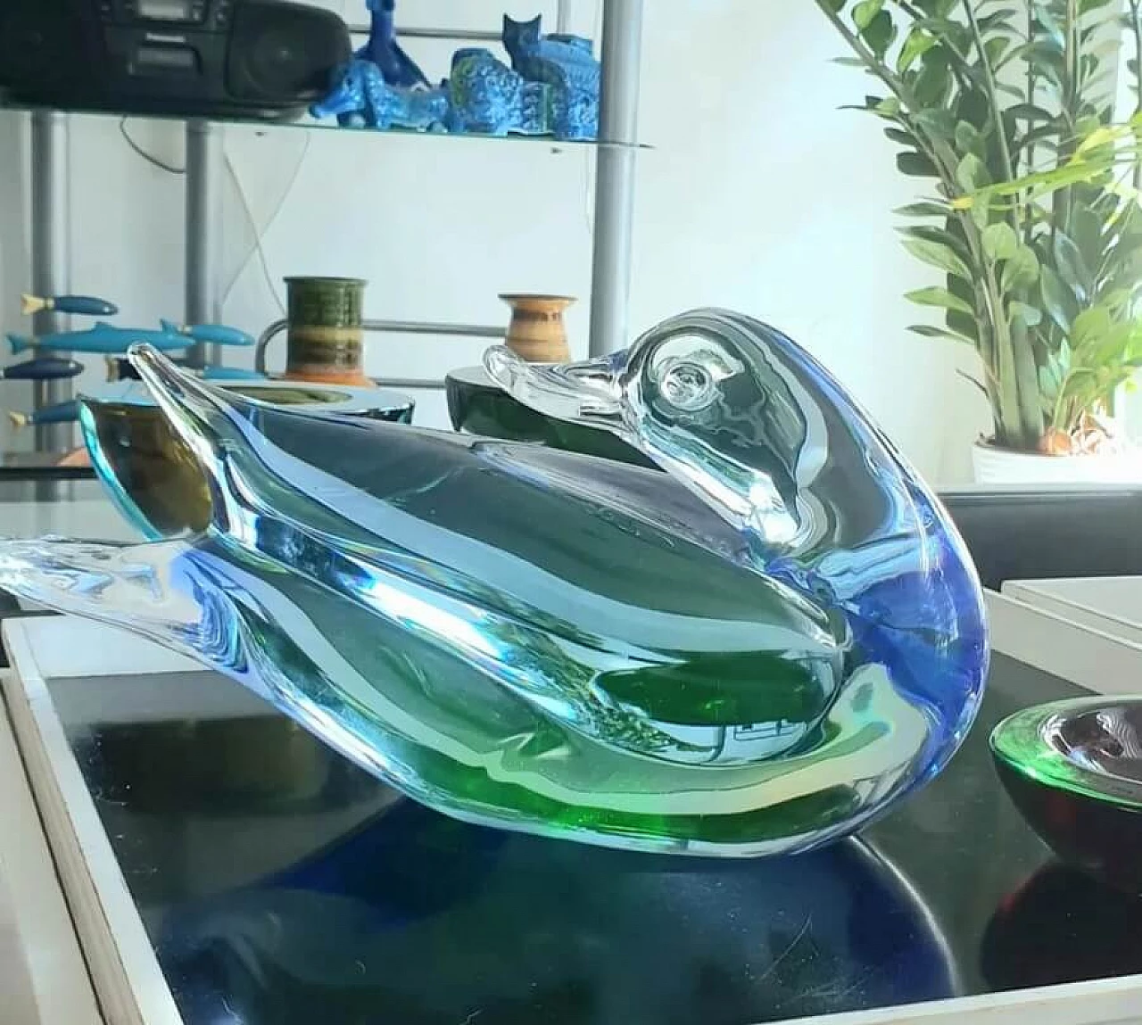 Murano glass statuette of a duck by V. Nason, 1960s 1