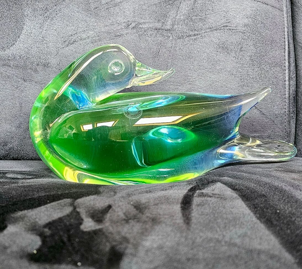 Murano glass statuette of a duck by V. Nason, 1960s 2