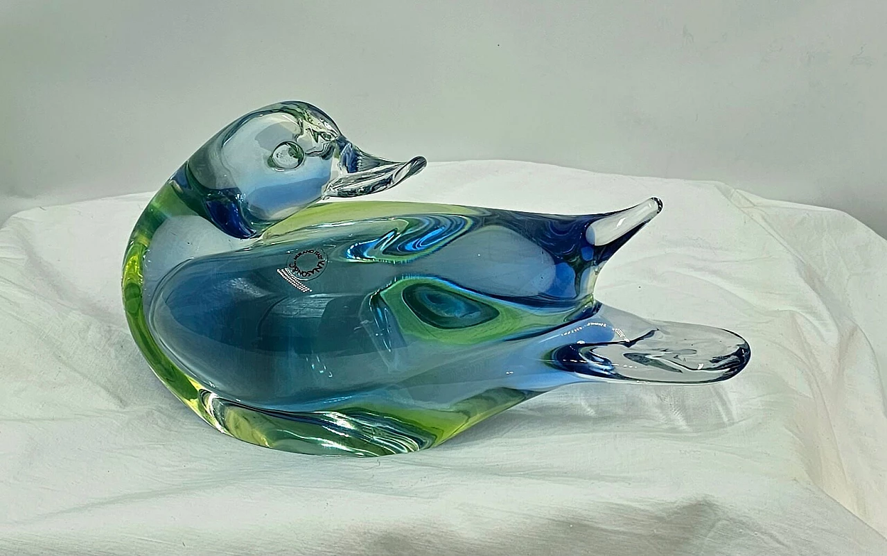 Murano glass statuette of a duck by V. Nason, 1960s 6