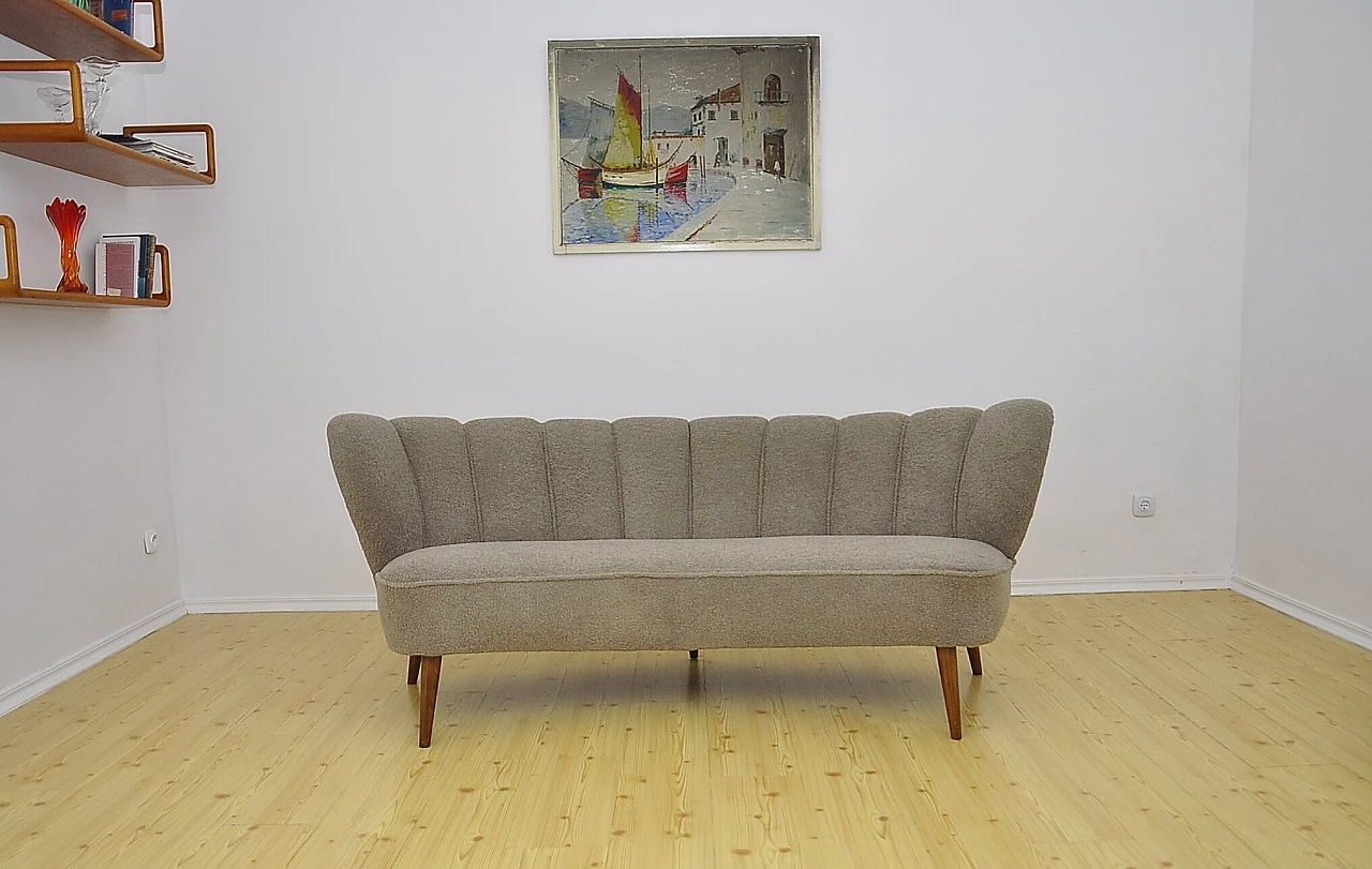 Semi-circular cocktail sofa with beech legs, 1960s 5