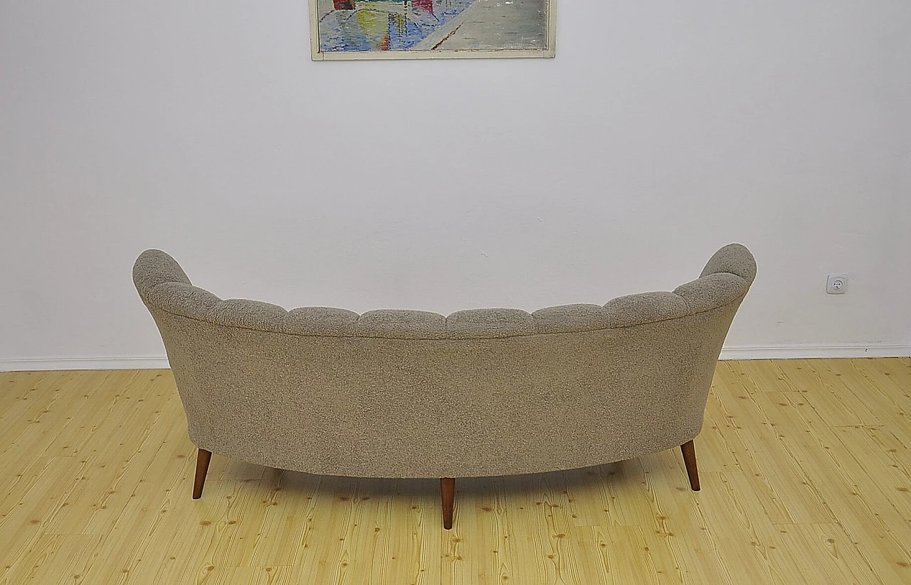 Semi-circular cocktail sofa with beech legs, 1960s 8