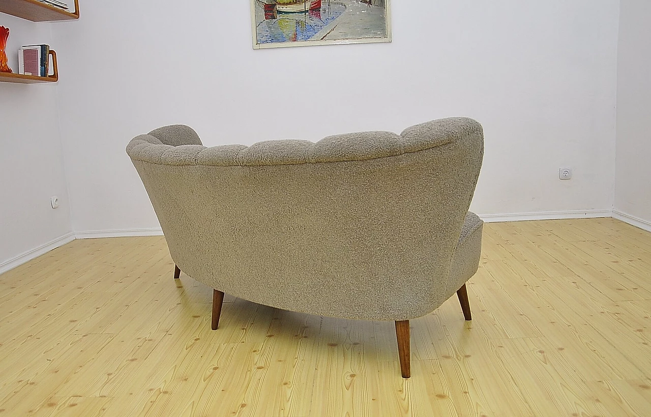 Semi-circular cocktail sofa with beech legs, 1960s 9