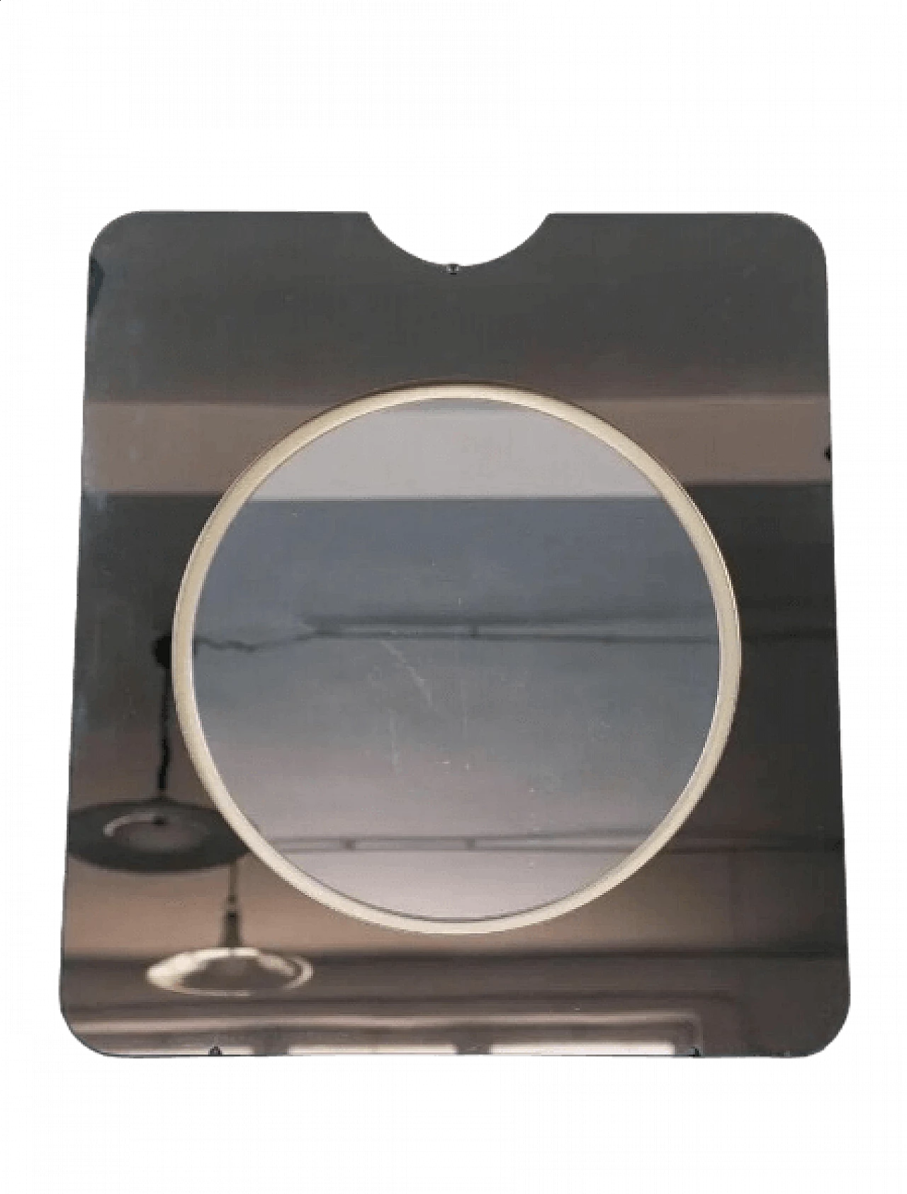 Rectangular wall mirror with half moon on top, 1960s 6