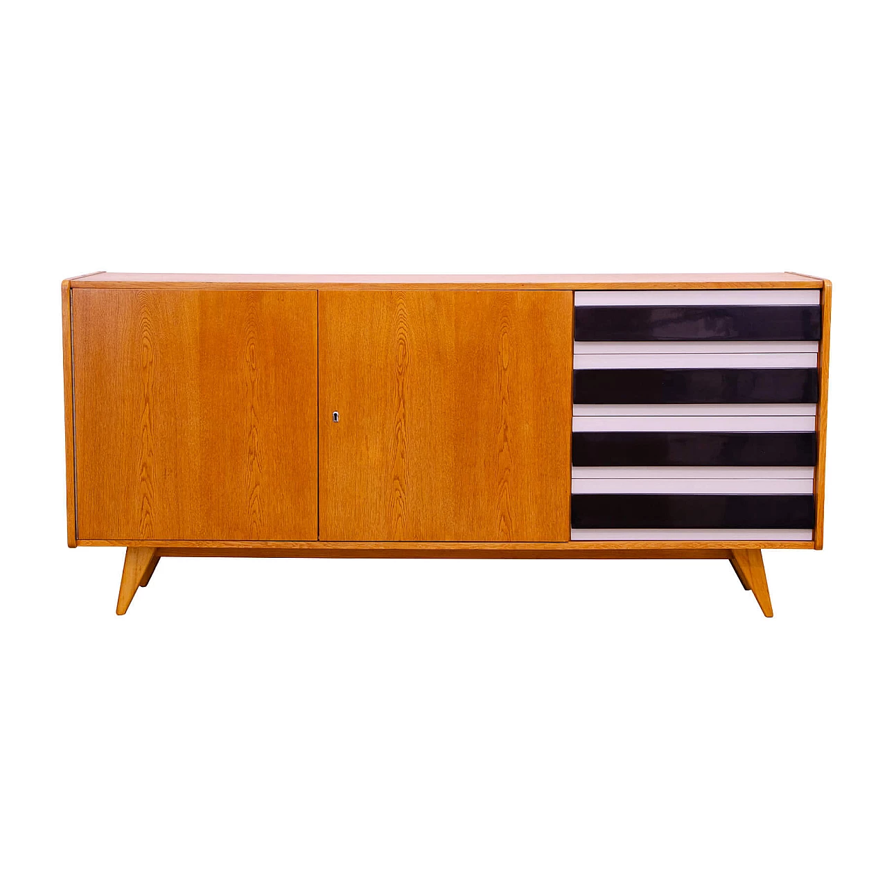 U-460 beech and plywood sideboard by Jiří Jiroutek for Interiér Praha, 1960s 1