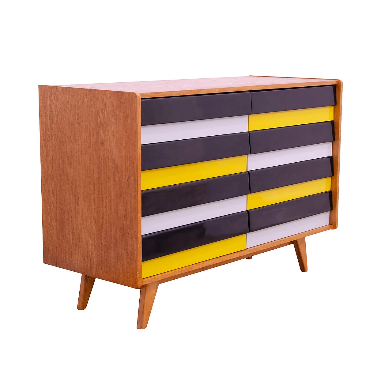 U-458 beech and plywood chest of drawers by Jiri Jiroutek for Interier Praha, 1960s 2