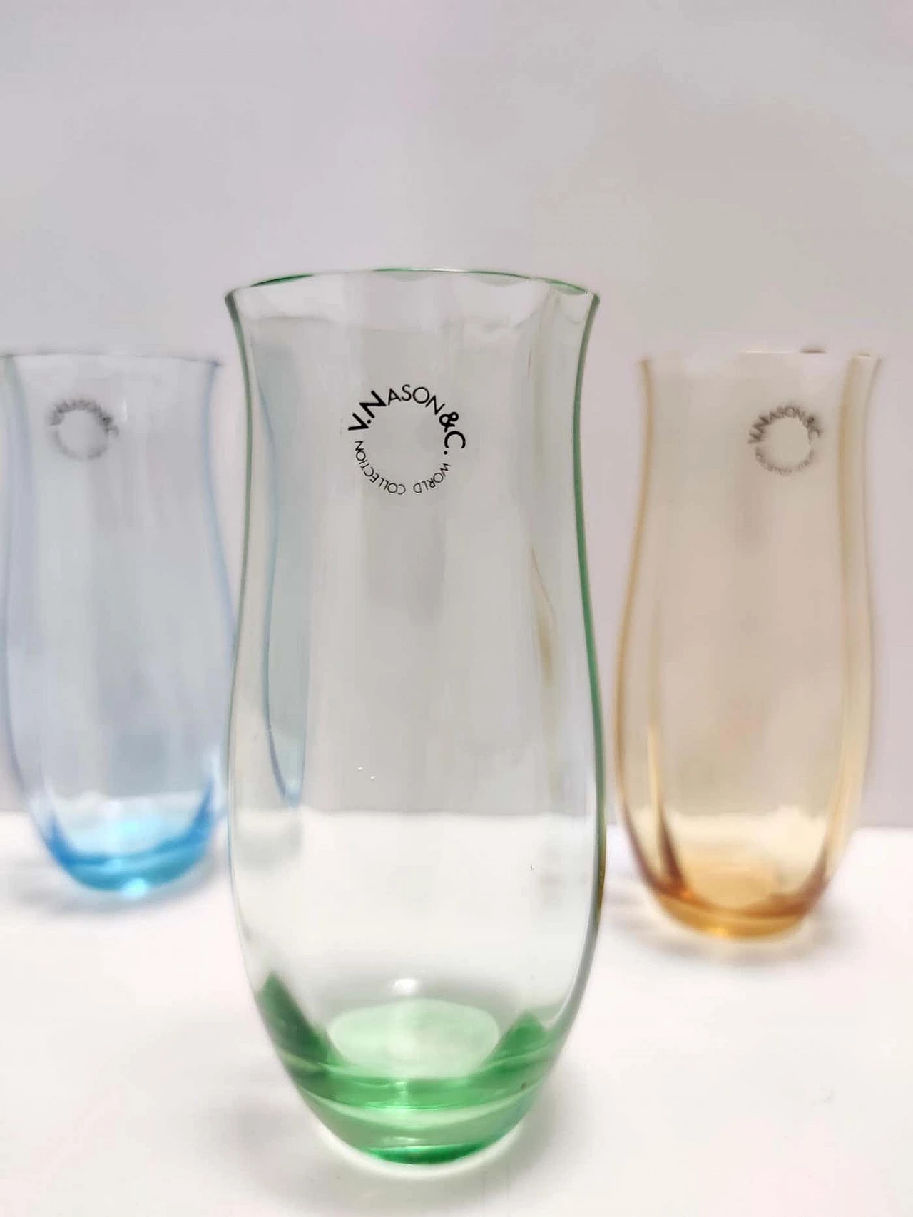 6 Bicchieri in vetro di Murano multicolore di Vincenzo Nason, anni '90 4