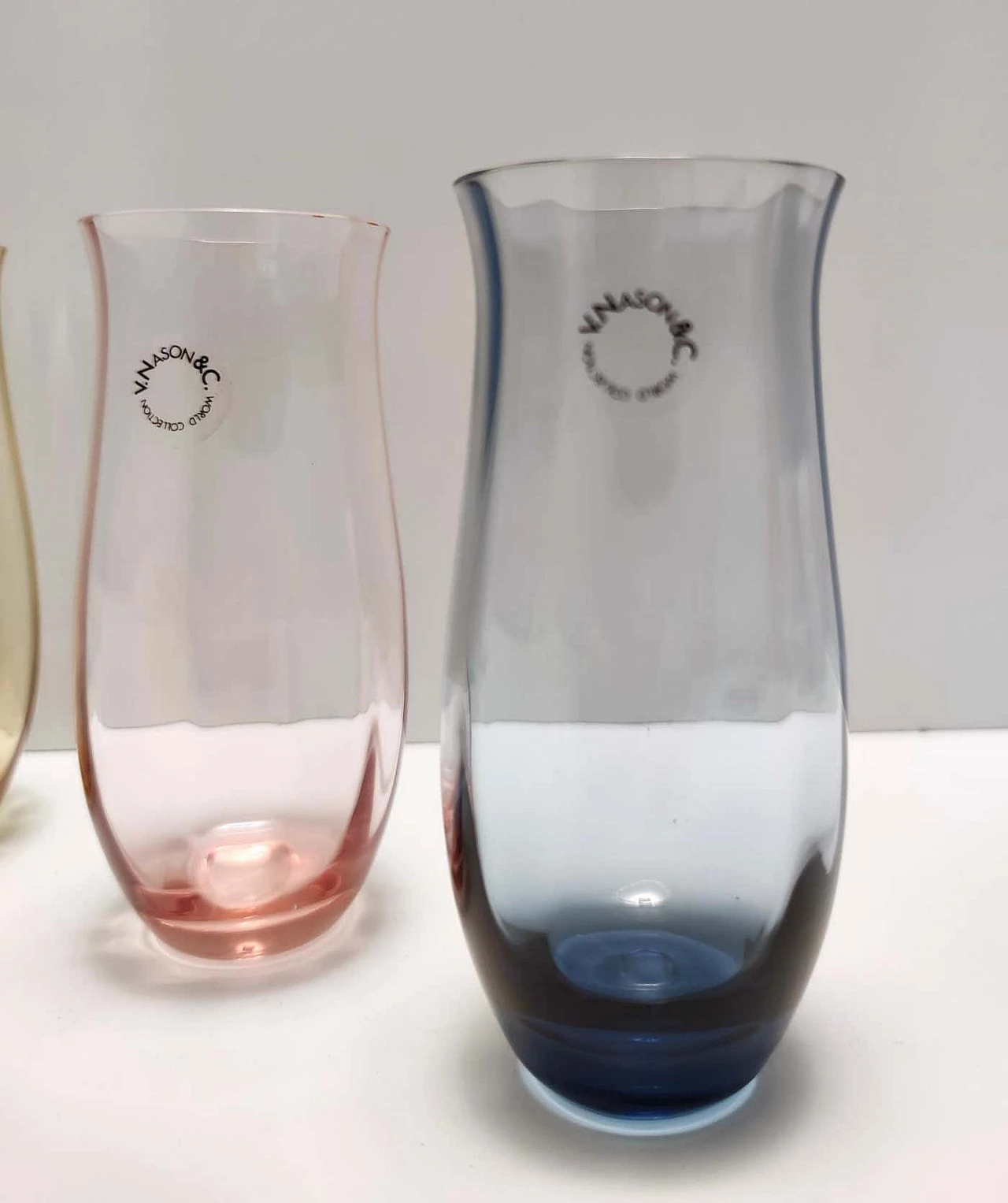 6 Bicchieri in vetro di Murano multicolore di Vincenzo Nason, anni '90 5