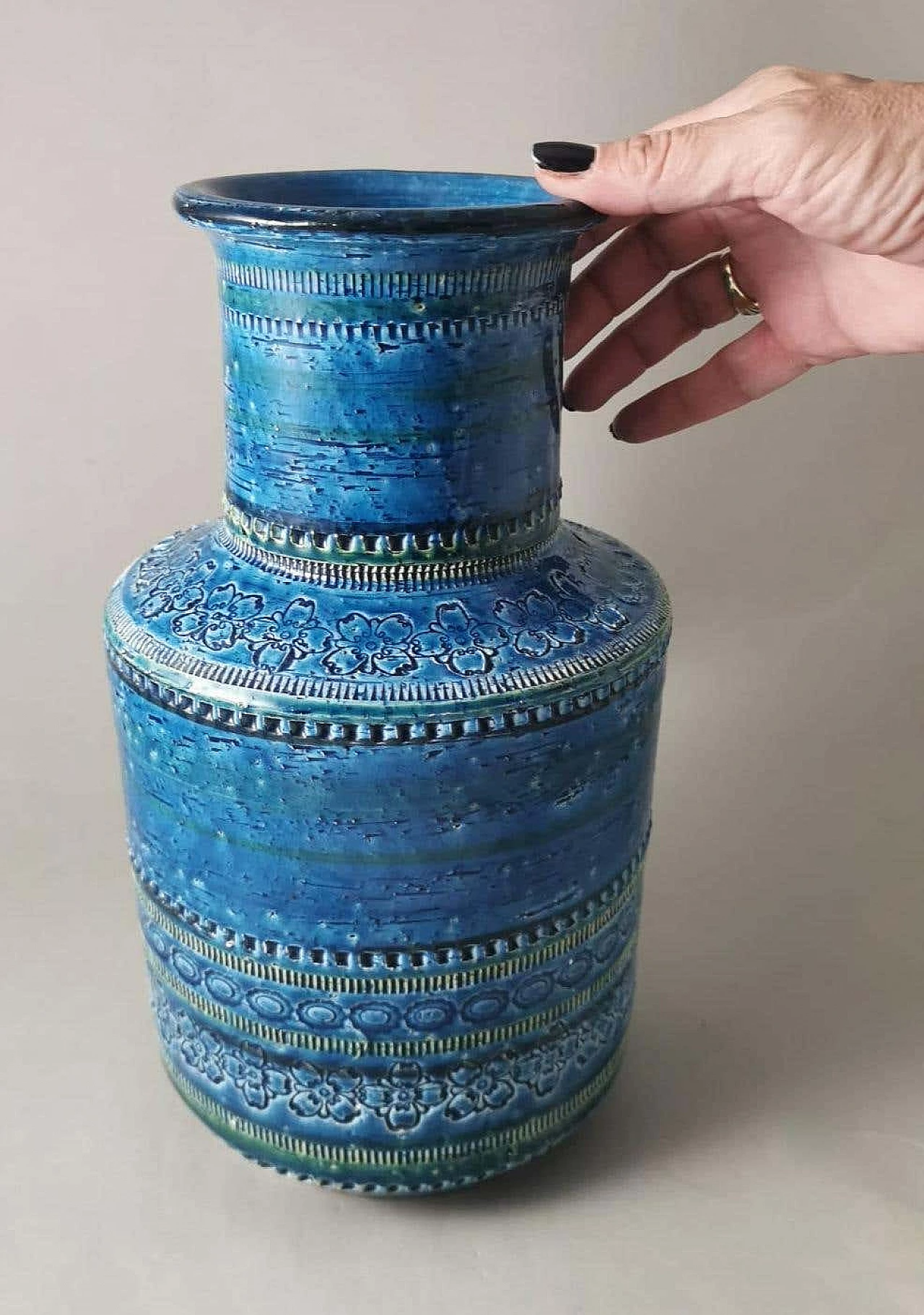 Vaso in ceramica smaltata di Aldo Londi per Bitossi, anni '60 15