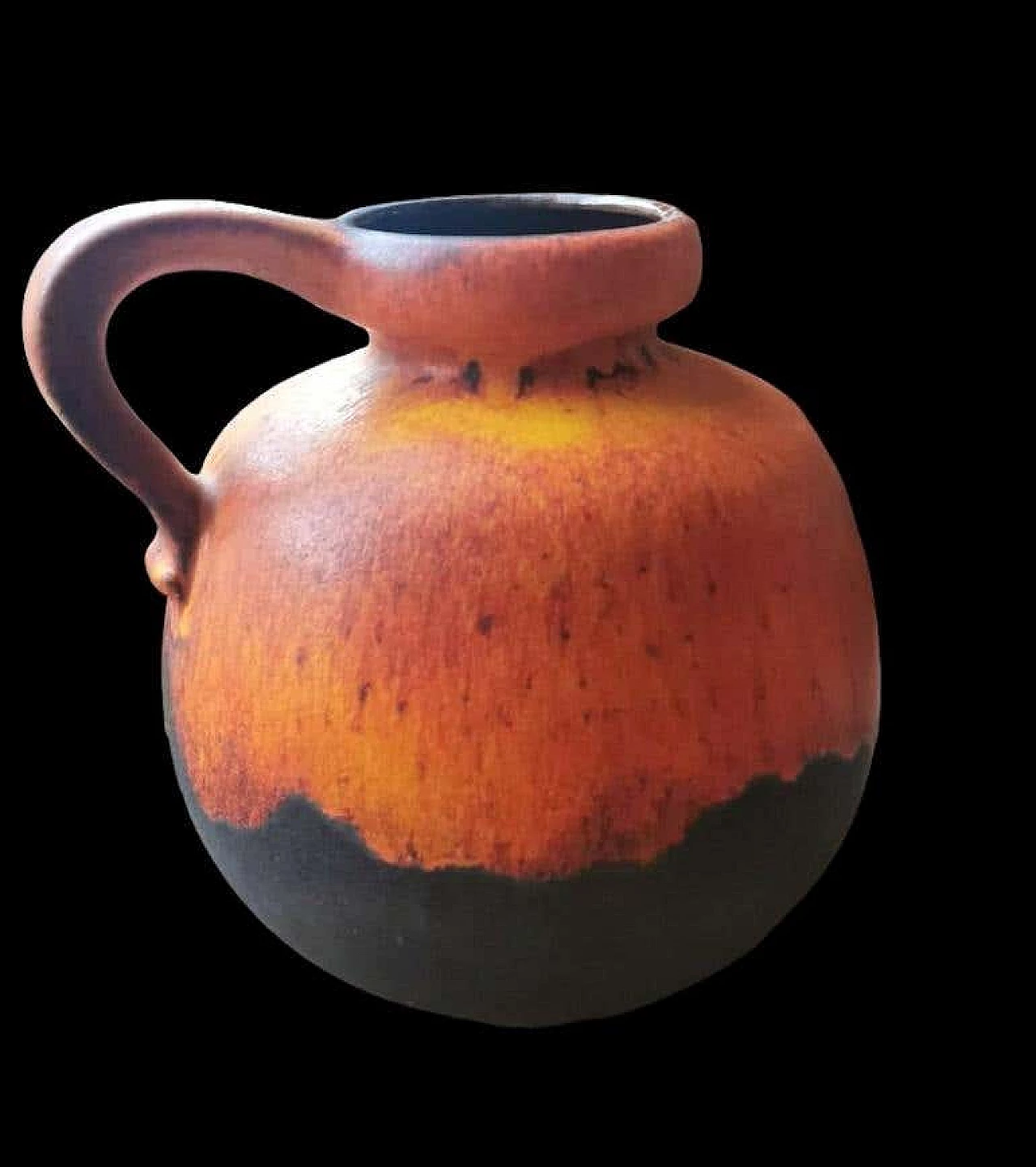 Caraffa in ceramica lava grassa con manico, anni '60 3