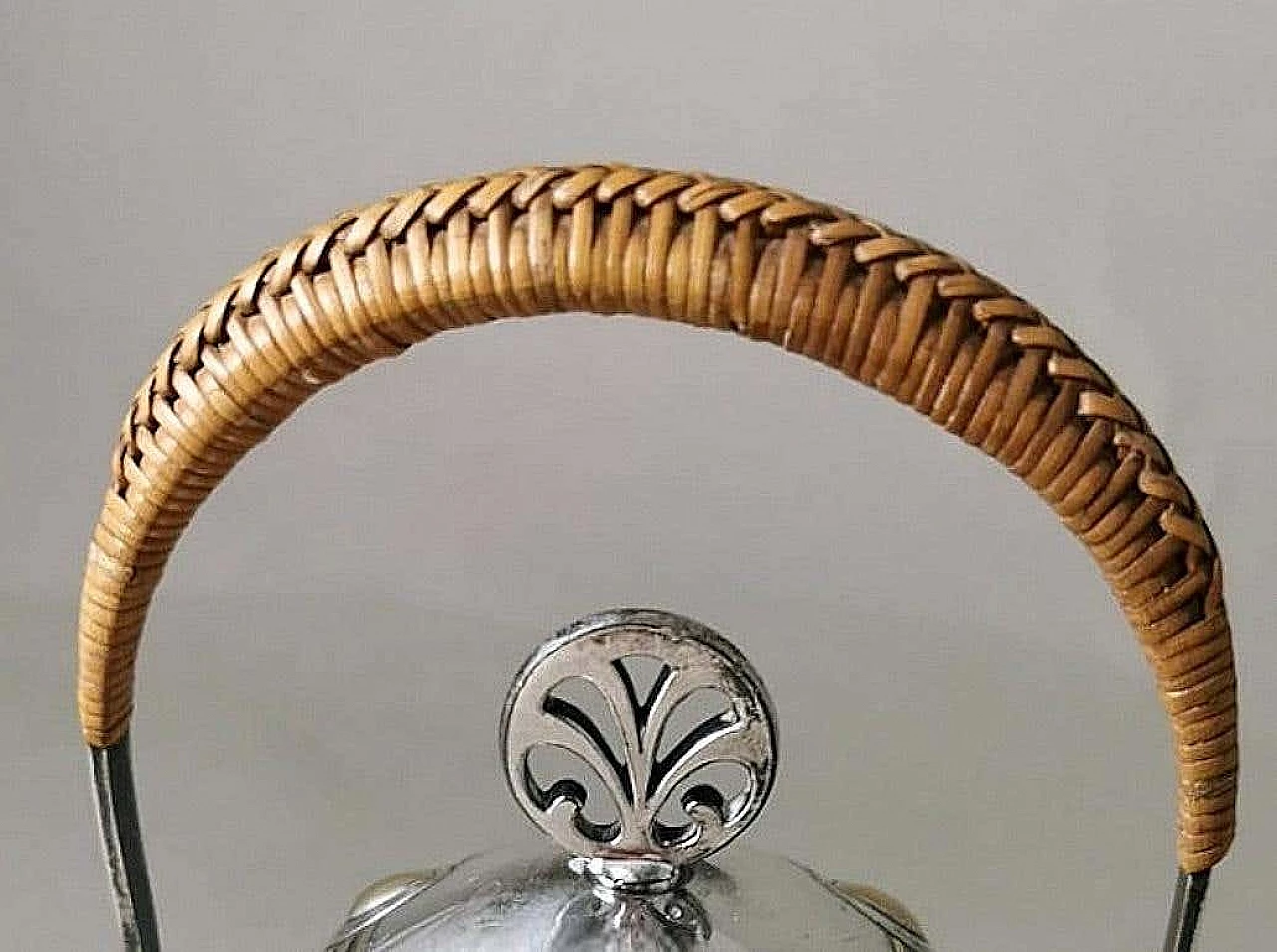 Silver-plated metal sugar bowl with raffia handle by WMF, early 20th century 9