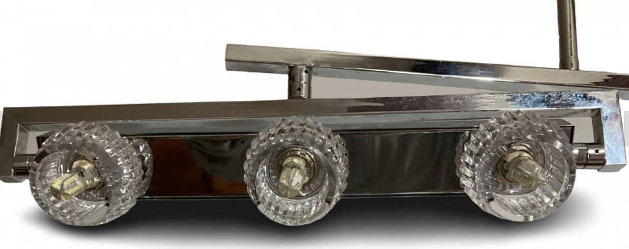 Lampadario in metallo cromato e cristallo di Boemia, anni '90 6