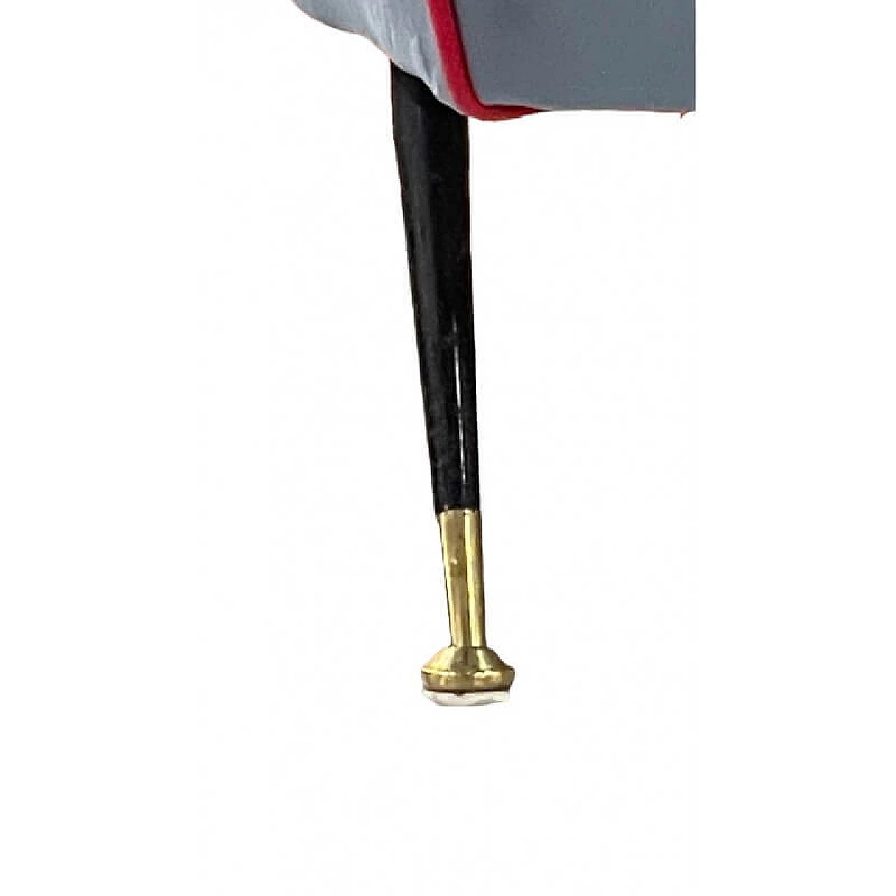 Coppia di poltrone in velluto con gambe in metallo e ottone, anni '50 2