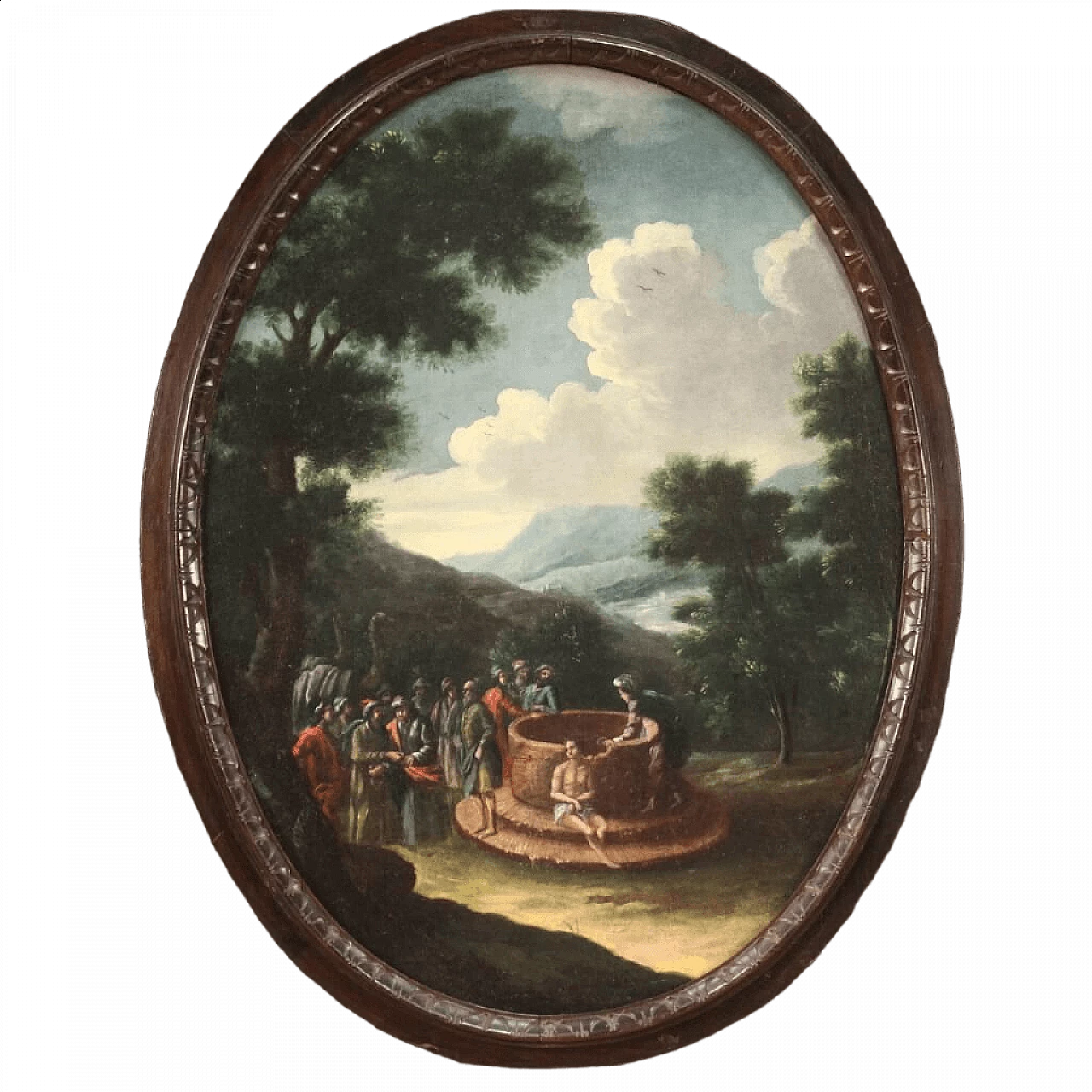 Joseph at the well, oil painting on canvas, 18th century 13