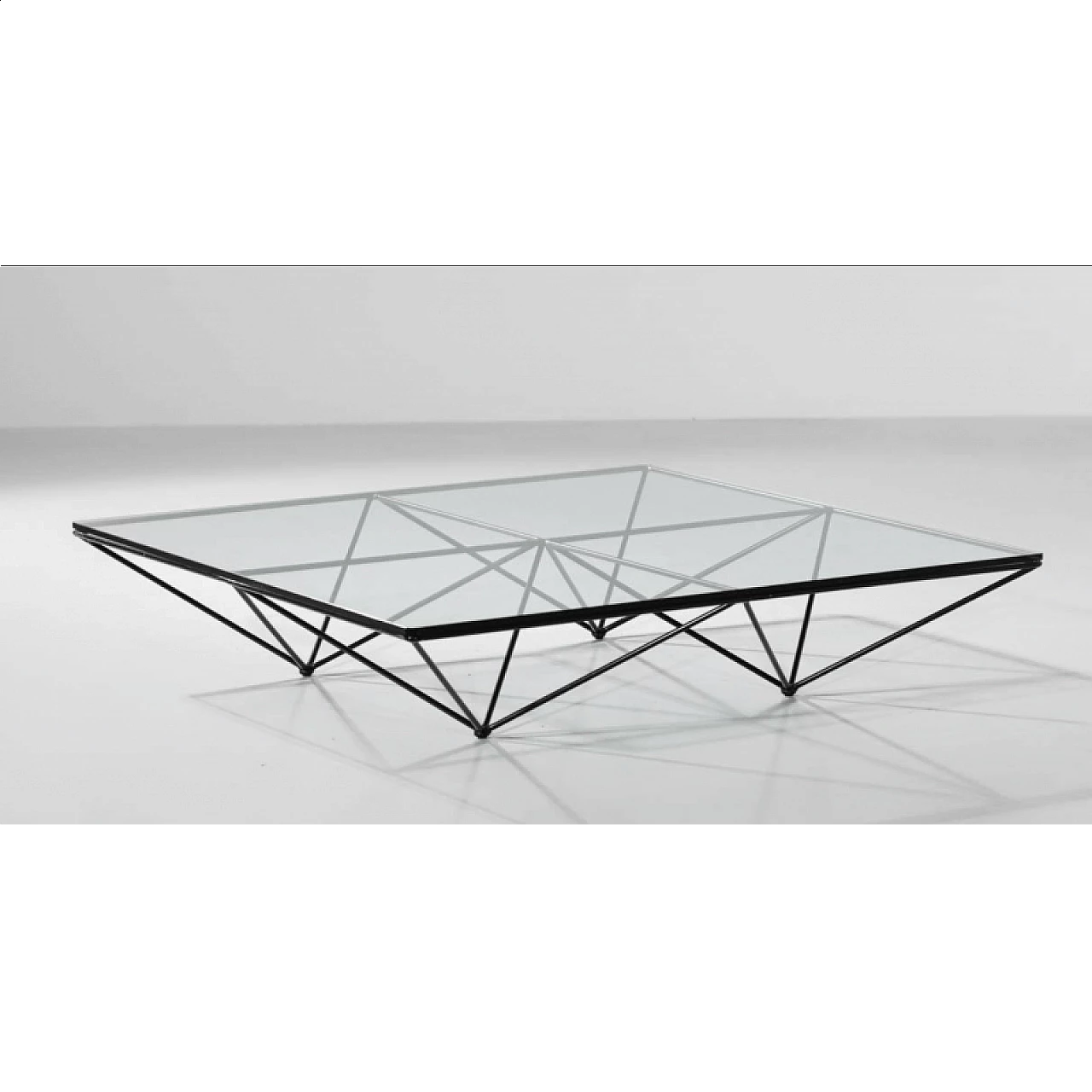 Alanda coffee table in glass and tubular metal by Paolo Piva for BB Italia, 1970s 1