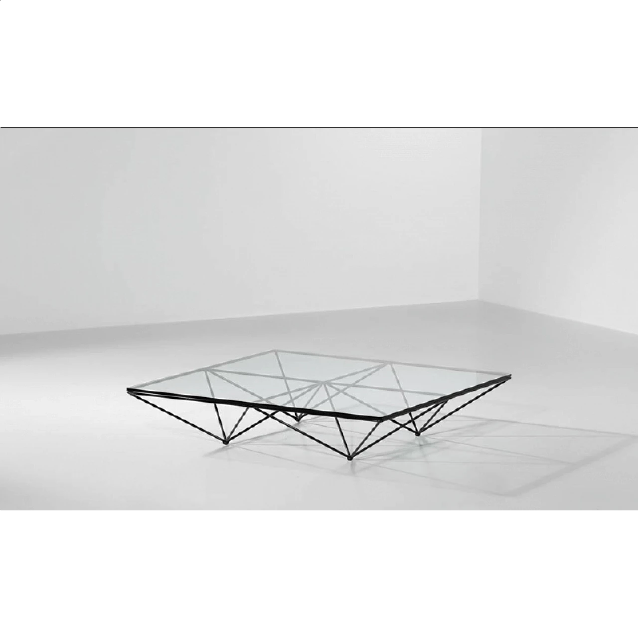 Alanda coffee table in glass and tubular metal by Paolo Piva for BB Italia, 1970s 2