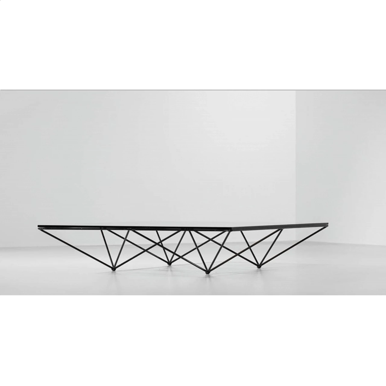 Alanda coffee table in glass and tubular metal by Paolo Piva for BB Italia, 1970s 3