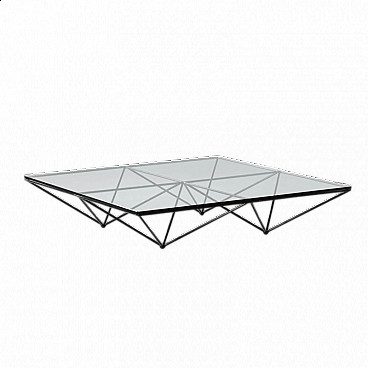 Alanda coffee table in glass and tubular metal by Paolo Piva for BB Italia, 1970s
