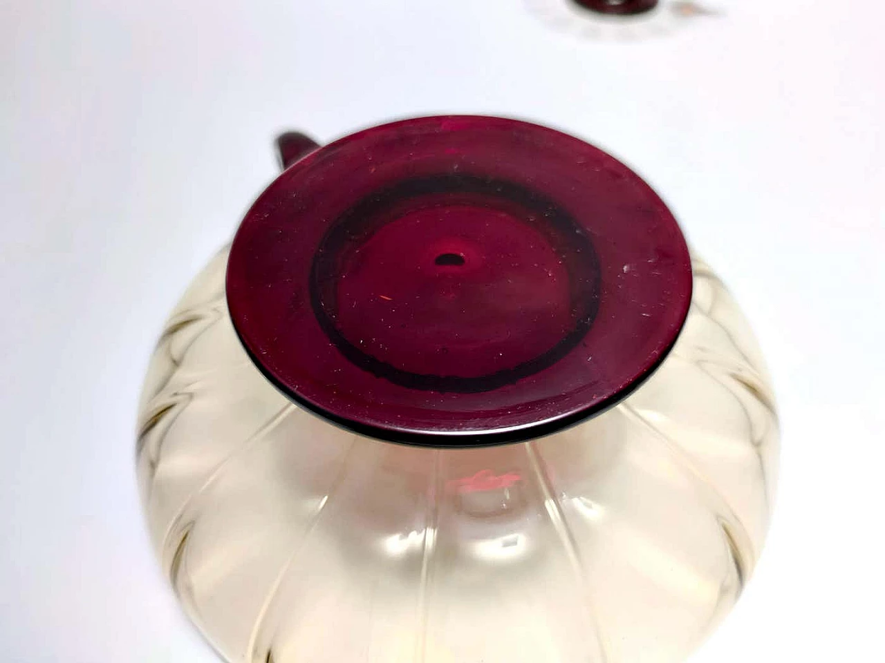 10 Coppe da dessert in vetro di Murano fumé e cremisi nello stile di Zecchin, anni '20 9