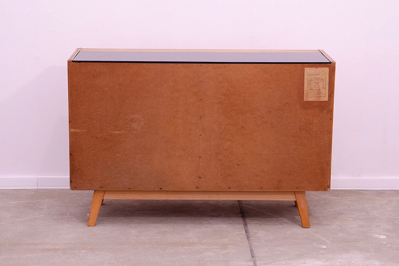 Beech and matt glass sideboard by Hubert Nepožitek and Bohumil Landsman for Jitona, 1960s 21