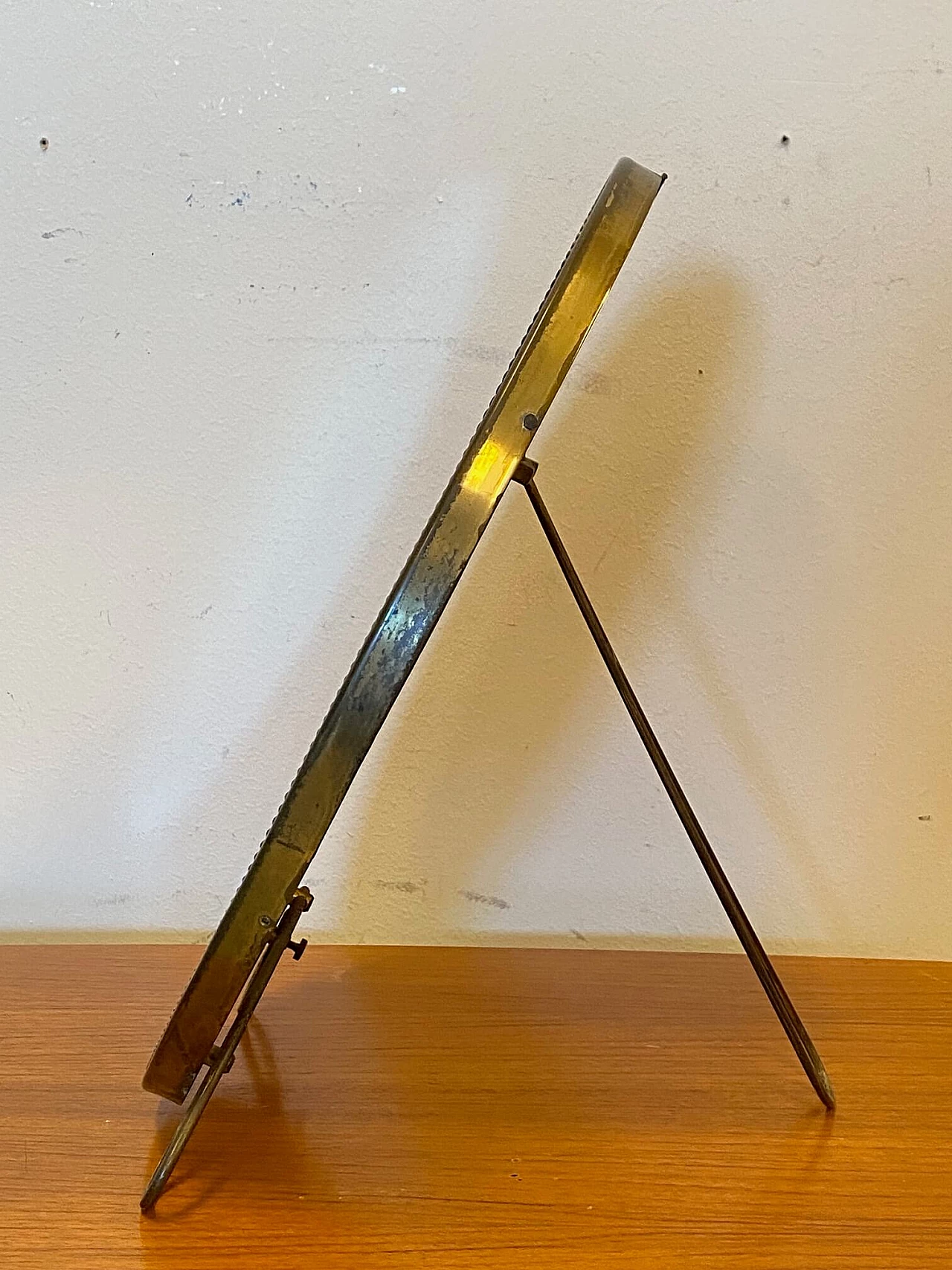 Specchio da tavolo in ottone, anni '50 3