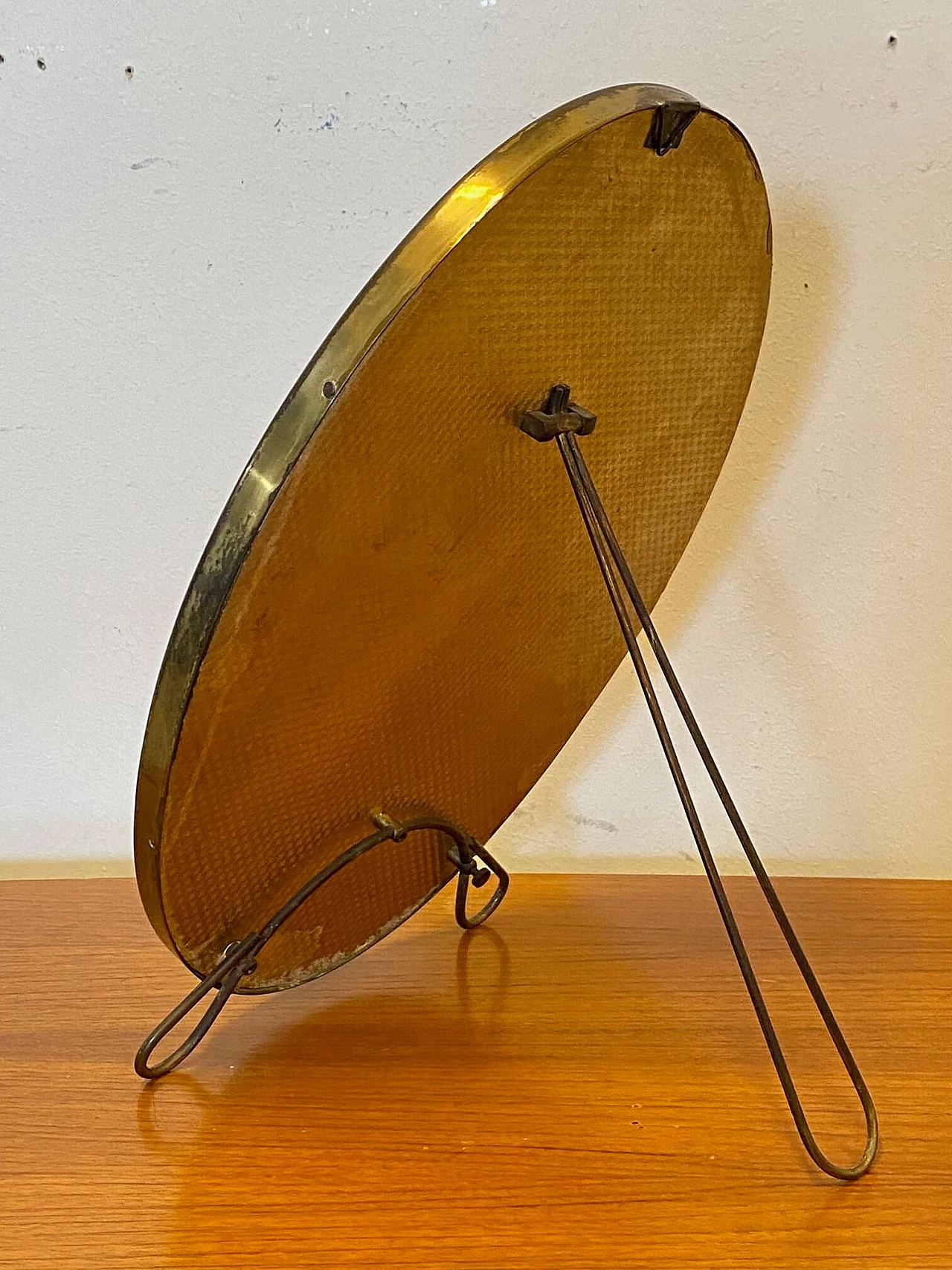 Specchio da tavolo in ottone, anni '50 4