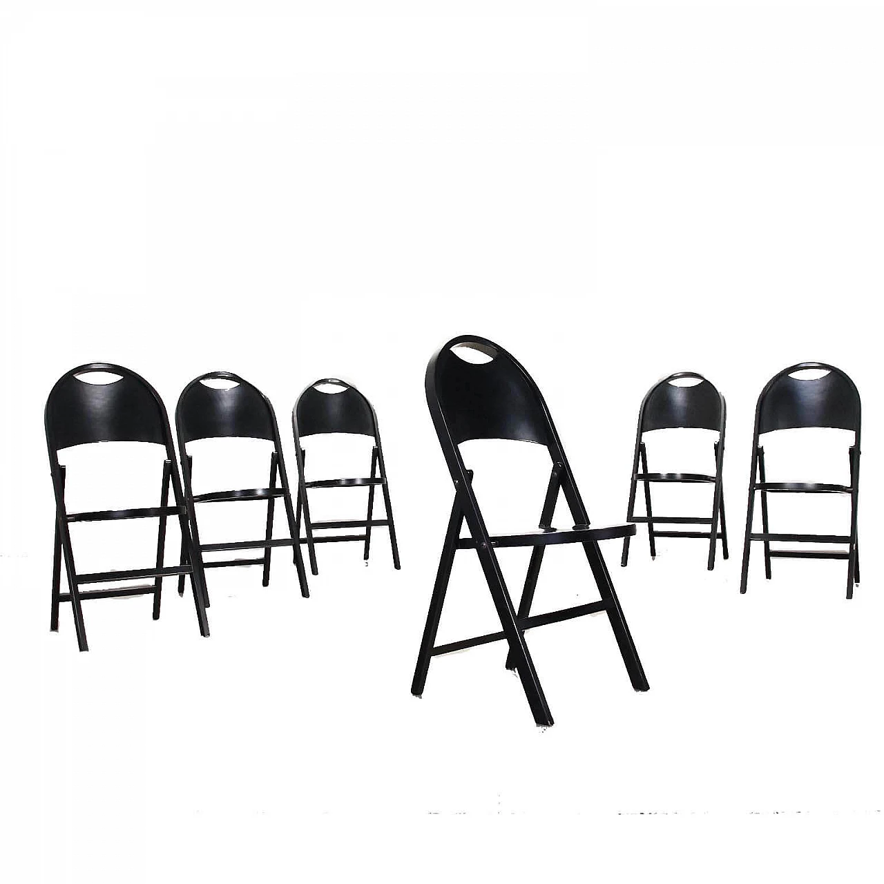 6 Tric chairs by Achille and Pier Giacomo Castiglioni for Bernini, 1970s 1