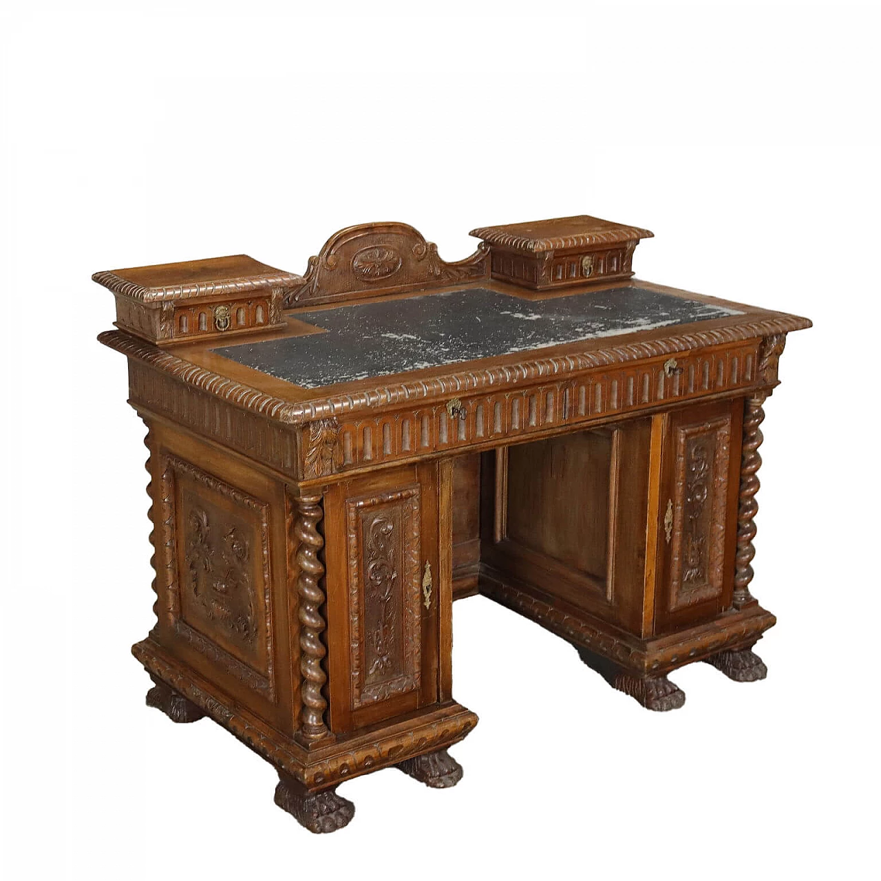 Open desk with Neo-Renaissance lion feet 1