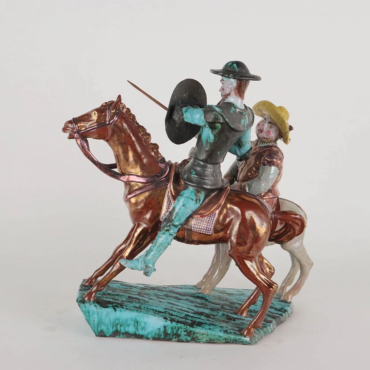 Glazed terracotta Don Quixote and Sancho Panza sculpture by Trevir 14