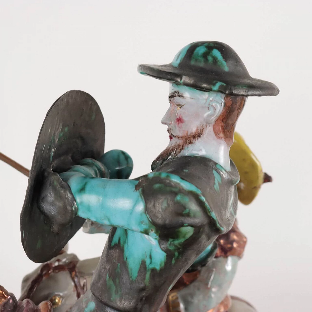 Glazed terracotta Don Quixote and Sancho Panza sculpture by Trevir 19