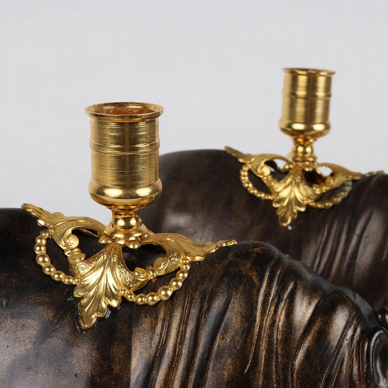 Pair of rhinoceros lamp holders by Jean-Luc Maisiere, late 19th century 8