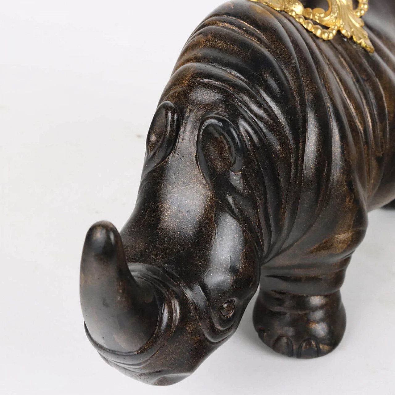 Pair of rhinoceros lamp holders by Jean-Luc Maisiere, late 19th century 12