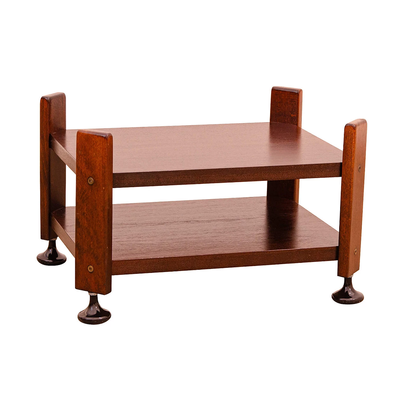 Czechoslovakian mahogany coffee table with casters, 1980s 1