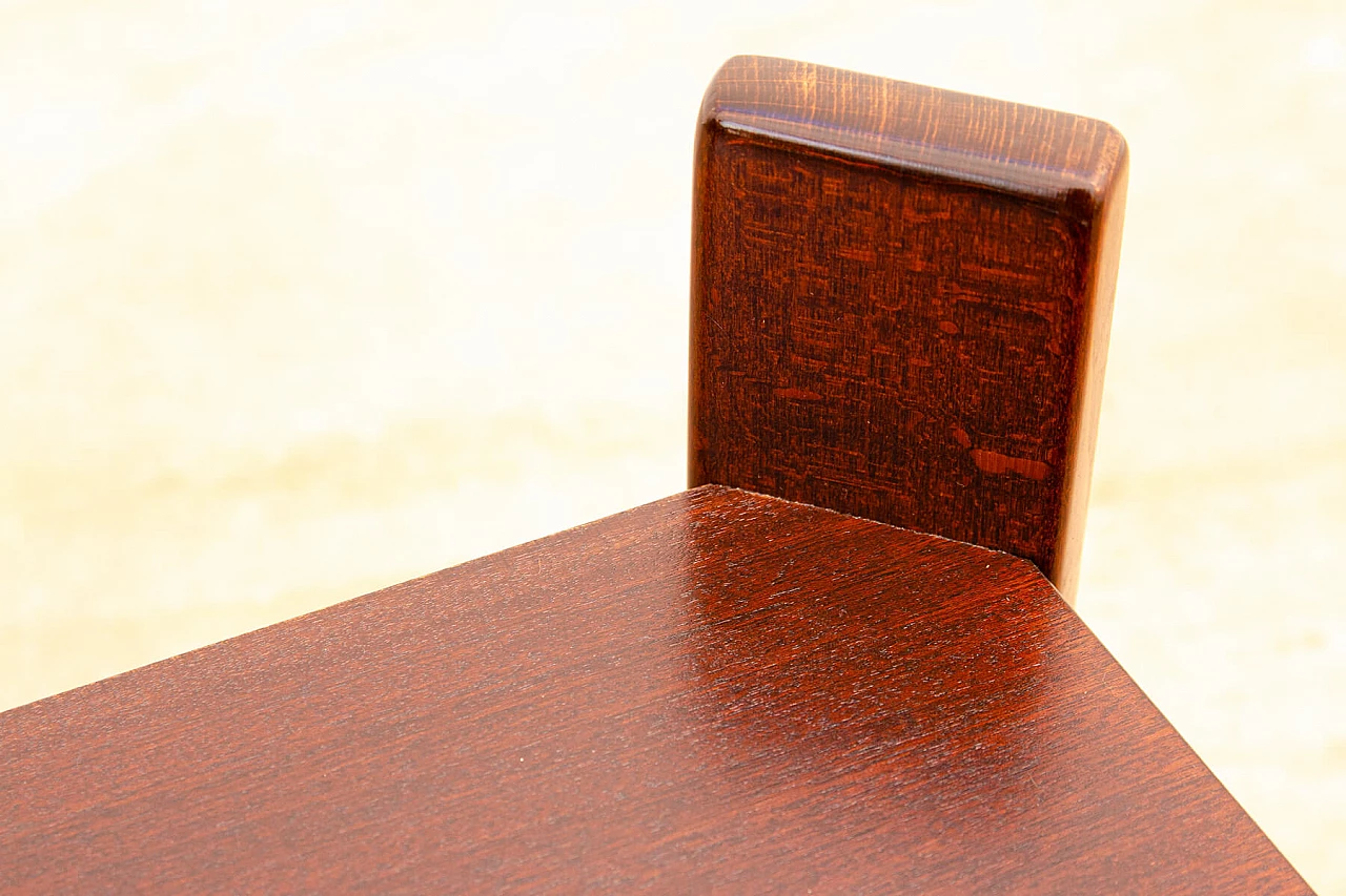 Czechoslovakian mahogany coffee table with casters, 1980s 6