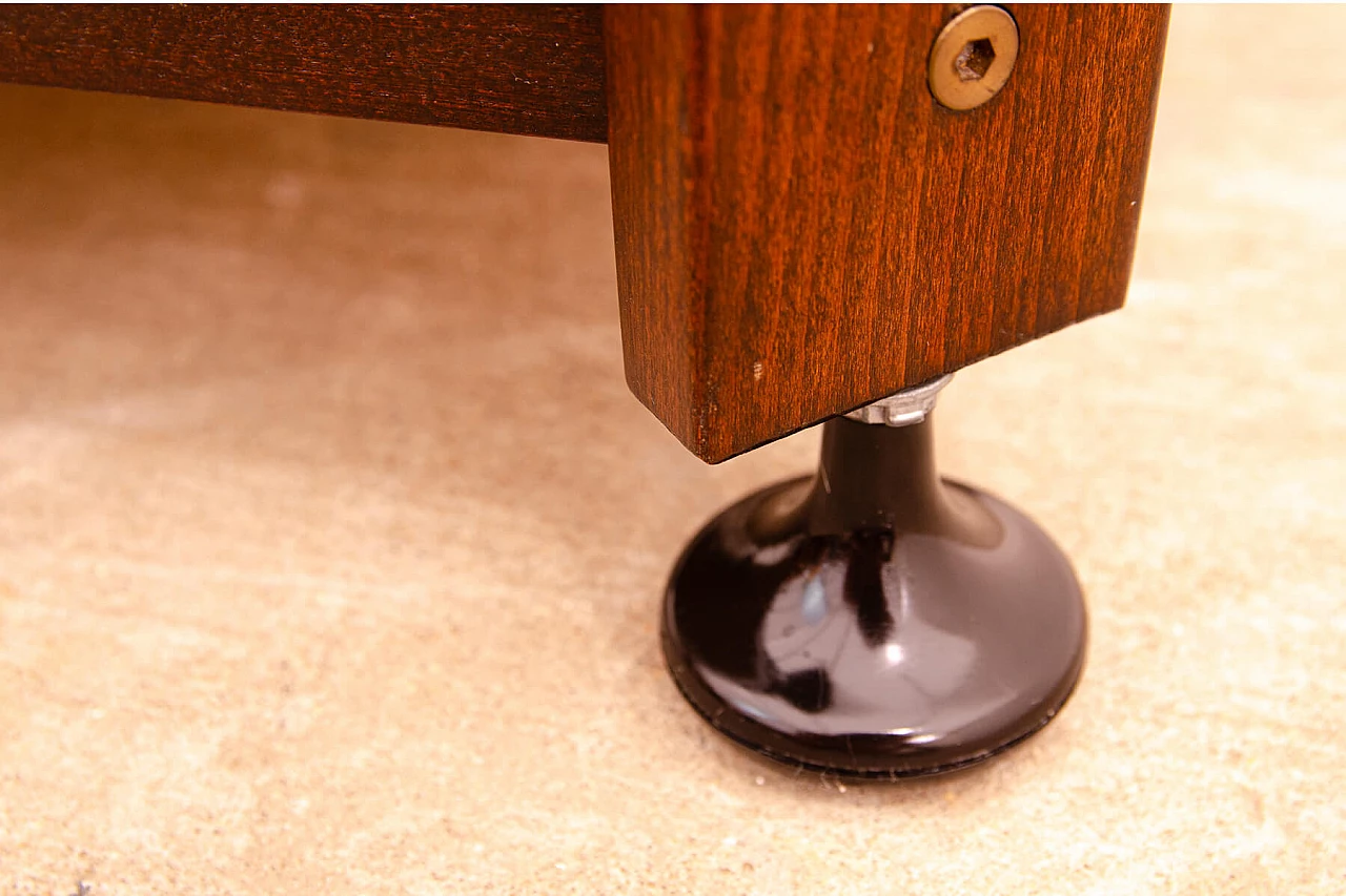 Czechoslovakian mahogany coffee table with casters, 1980s 8