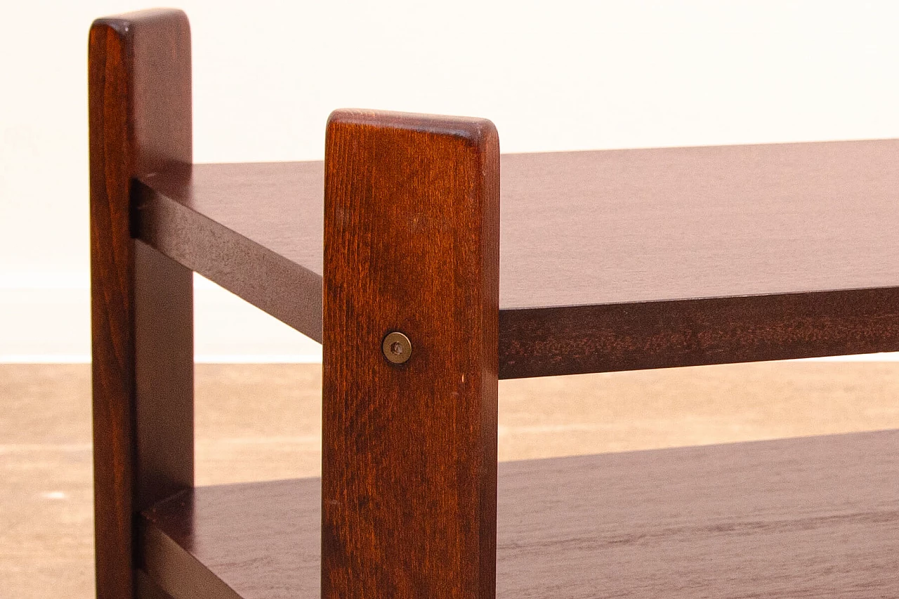 Czechoslovakian mahogany coffee table with casters, 1980s 11