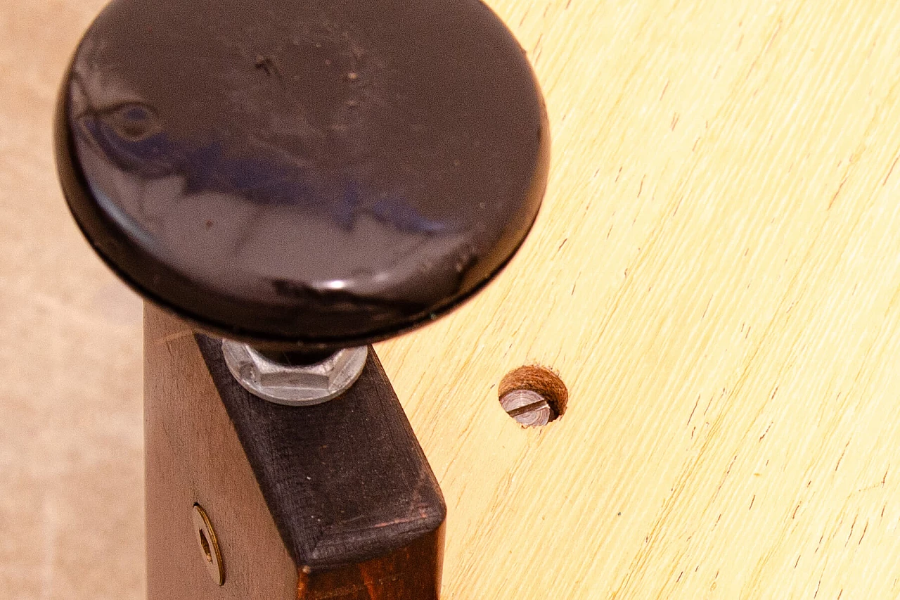 Czechoslovakian mahogany coffee table with casters, 1980s 12